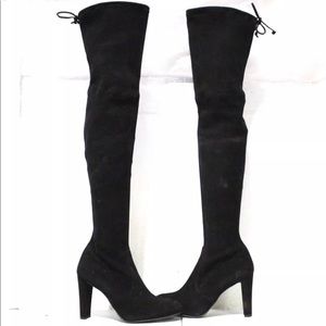 Stuart Weitzman Highland Heel Boots Black Suede
